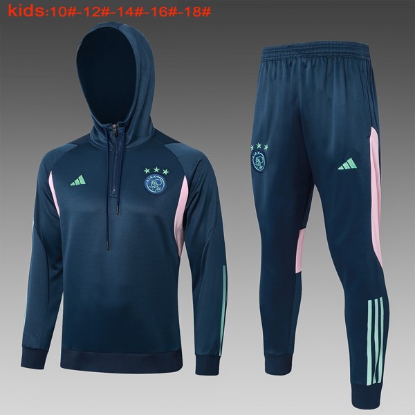 Enfant Sweat Shirt Capuche Ajax 2024 Bleu 2